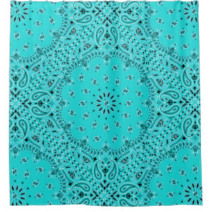 Türkisbandana-Paisley Boho Hippie-Zauber-Land Duschvorhang