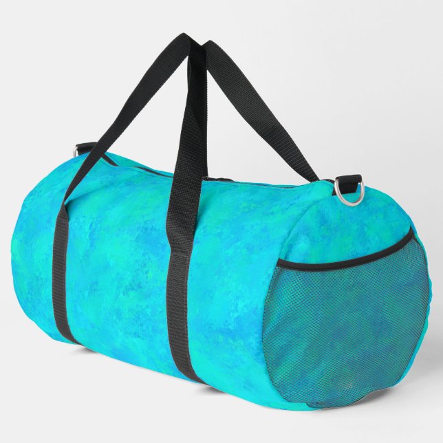 Türkisblau Abstraktes Muster Duffle Bag (Rechte Ecke)