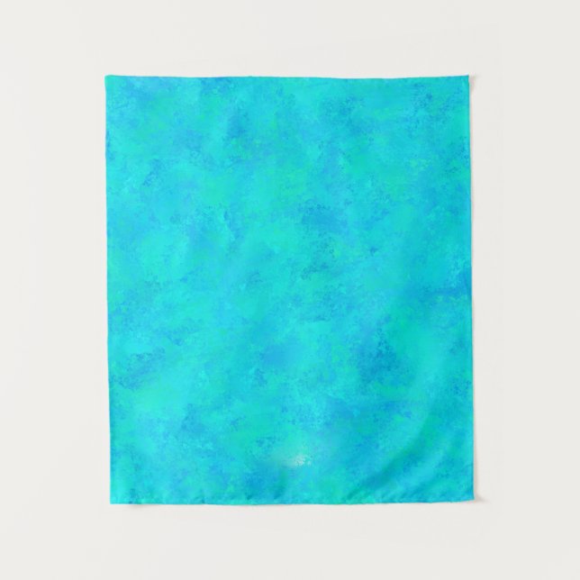 Türkisblau Abstraktes Muster Wandteppich (Vorderseite)