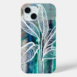 Türkisblau & Aquamarin Moderne botanische Wasserfa Case-Mate iPhone Hülle