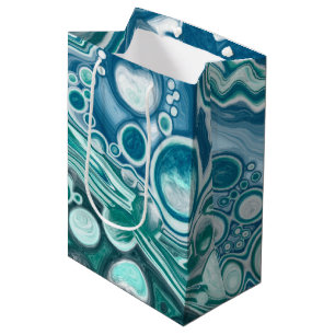 Türkisblau Aquamariner Ozean Wirbel Mittlere Geschenktüte