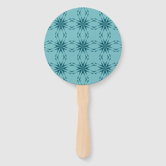 Türkisblau, cool, trendige Blume Fächer (Vorderseite)