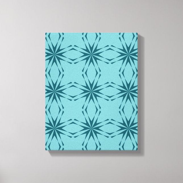 Türkisblau, cool, trendige Blume Leinwanddruck (Vorderseite)