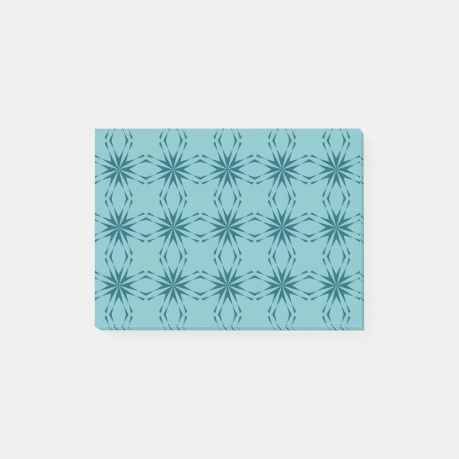 Türkisblau, cool, trendige Blume Post-it Klebezettel (Vorderseite)