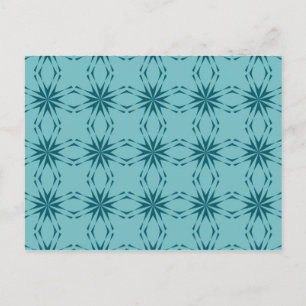 Türkisblau, cool, trendige Blume Postkarte