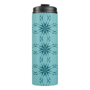 Türkisblau, cool, trendige Blume Thermosbecher