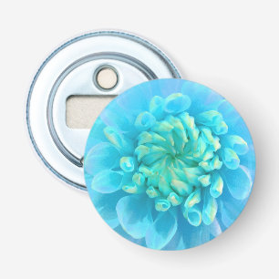 Türkisblau-Dahlia-Blume in Wasserfarbe Flaschenöffner