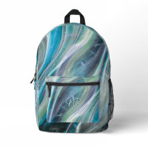 Türkisblau Eleganter Marmor Fügen Sie Ihr Monogram