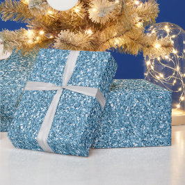 Türkisblau-Glitzer   Geschenkpapier