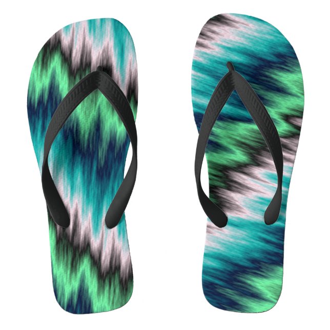 Türkisblau grün und schwarz abstrakt flip flops (Fußbett)