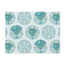 Türkisblau Heißluftballon - Aqua Weiße Streifen