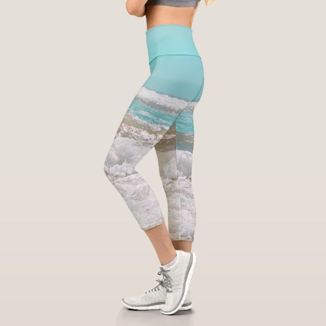 Türkisblau Himmelssee Capri Leggings (Links)
