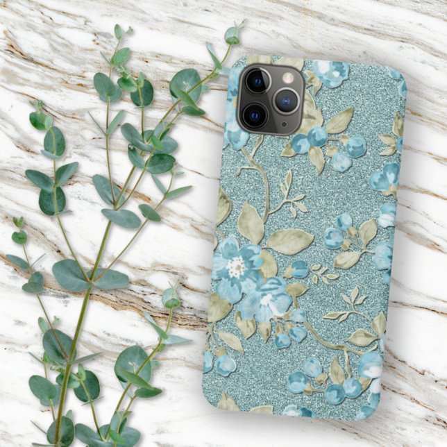 Türkisblau Meer Aquamarin Blaue Flora Wasserfarbe Case-Mate iPhone Hülle (Von Creator hochgeladen)