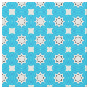 Türkisblau mit geometrischem Muster Stoff