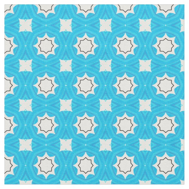 Türkisblau mit geometrischem Muster Stoff (Nahaufnahme)