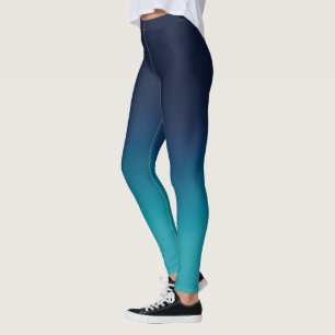 Türkisblau Ombre Elegantes Gradient Leggings
