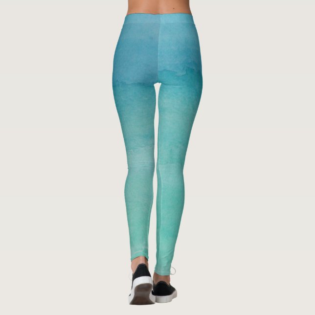 Türkisblau ombre Steigung für Leggings (Rückseite)