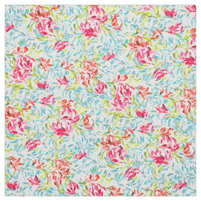 Türkisblau Rosa Spritzer Rosa grüne Farbe Stoff (Muster)
