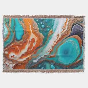 Türkisblau, Rost und Goldfarbe abstrakt Decke