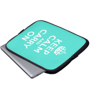 Türkisblau ruhig bleiben und weiter fahren laptopschutzhülle