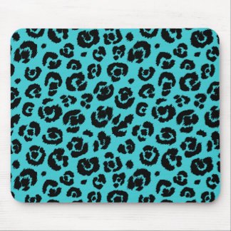 Türkisblau-schwarzer Leopard Mousepad
