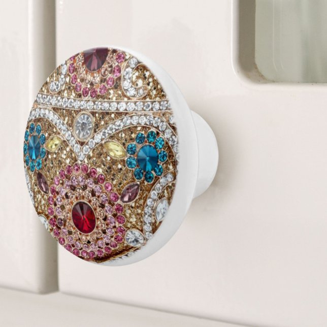 Türkisblau, silber, bordeauxrot, pink, böhmisch keramikknauf (turquoise blue silver gold burgundy pink bohemian ceramic knob)