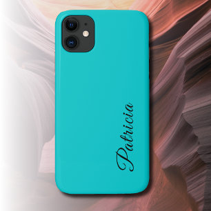 Türkisblau Solid Color Minimalistisch Eleganter Na Case-Mate iPhone Hülle
