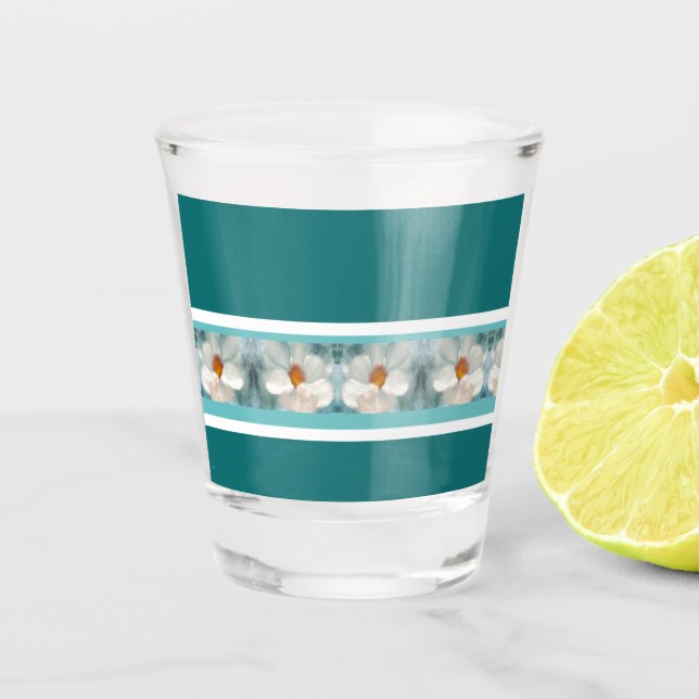 Türkisblau und glatt schnapsglas (Vorderseite)