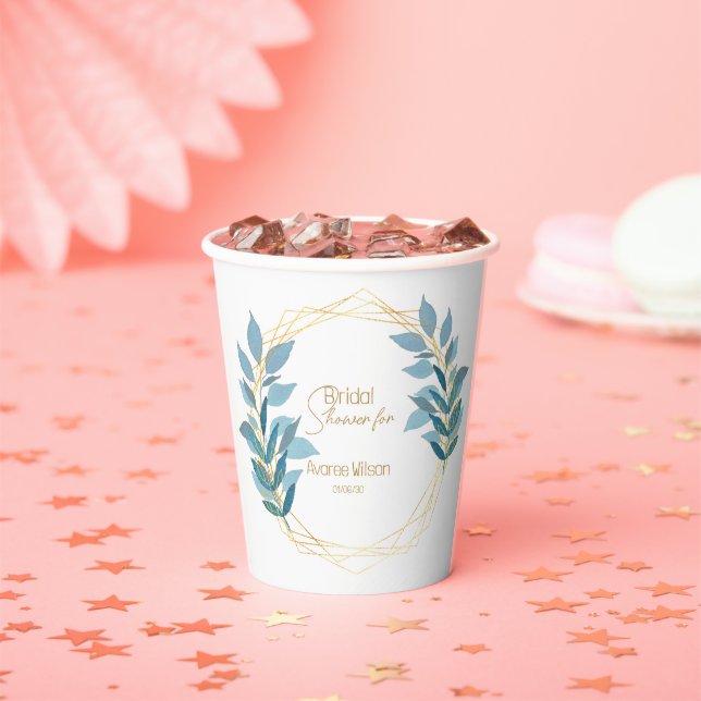 Türkisblau und goldfarben pappbecher (Insitu)