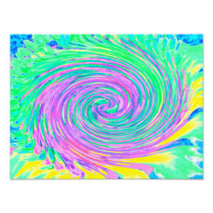 Türkisblau und Lila Abstrakter Swirl Fotodruck
