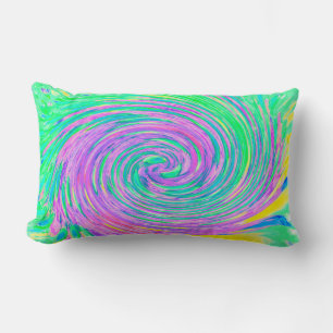Türkisblau und Lila Abstrakter Swirl Lendenkissen
