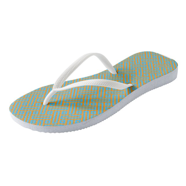 Türkisblau und orange flip flops (Schrägansicht)