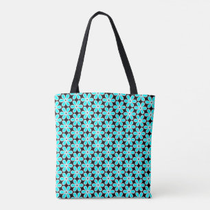 Türkisblau und schwarzes Blumenmuster