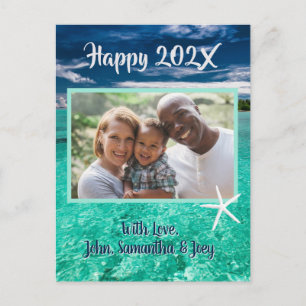 Türkisblau Wasser Neujahr Foto Gruß Postkarte