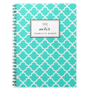 Türkisblau-Wave-Muster Personalisiert Notizblock
