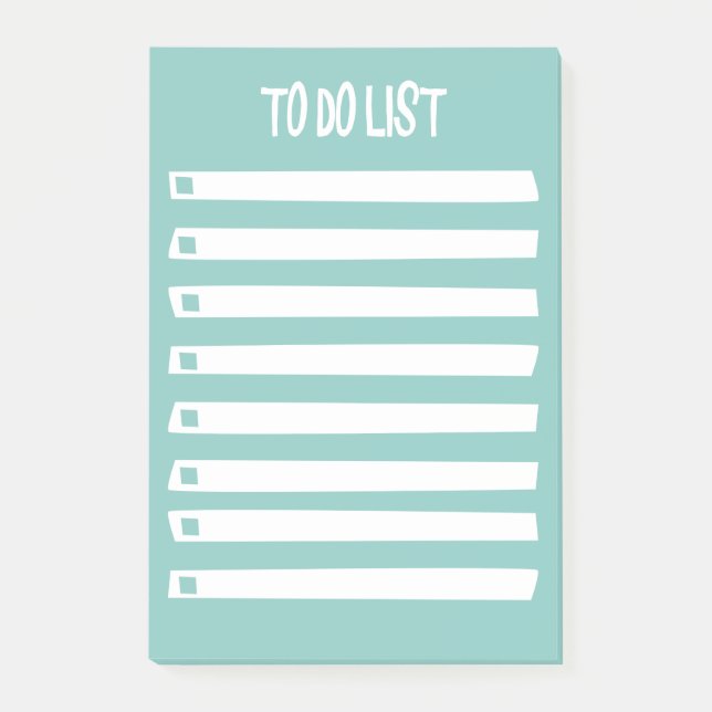Türkisblau Weiß, einfach Giro to do List Stati Post-it Klebezettel (Vorderseite)