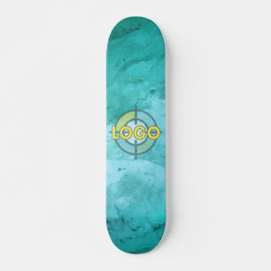 Türkisblau Weißer Marmor Chill Vibes Skateboard