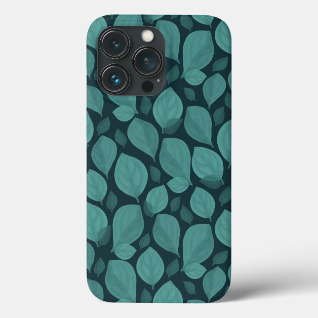 Türkisblaue Basilika Blätter Herb Pflanze Muster Case-Mate iPhone Hülle (Rückseite)
