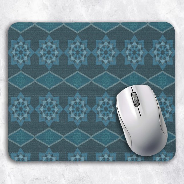 Türkisblaue Blätter Octagon und Diagonal Mousepad (Von Creator hochgeladen)