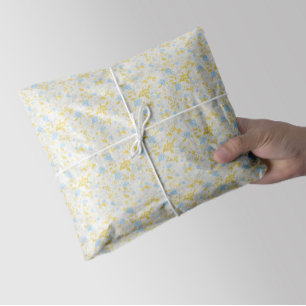 Türkisblaue Blume Nahtloses Muster Seidenpapier