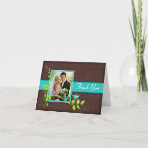 Türkisblaue Braunkraut Foto Danke Karte