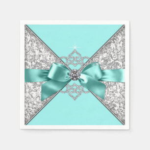 Türkisblaue Diamant-Schleife Serviette