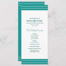 Türkisblaue, elegante Hochzeitsprogramme Programm