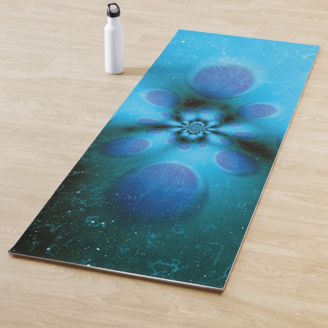 Türkisblaue Gefärbte Krawatte Christliches Kreuz Yogamatte (Beispiel)