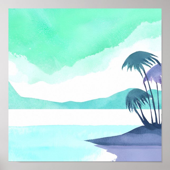 Türkisblaue, geheime Lagune Poster (Vorne)