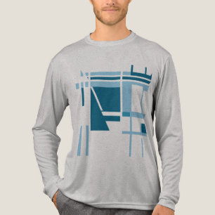 Türkisblaue geometrische abstrakte MCM-inspirierte Tri-Blend Shirt