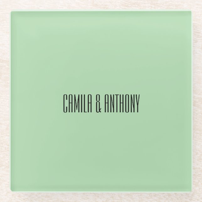 Türkisblaue geometrische Hochzeit Glasuntersetzer (Vorderseite)