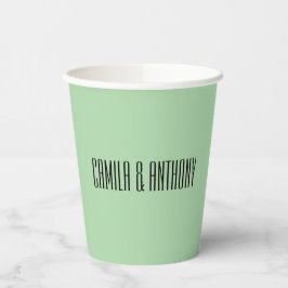 Türkisblaue geometrische Hochzeit Pappbecher