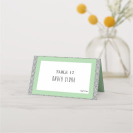 Türkisblaue geometrische Hochzeit Platzkarte