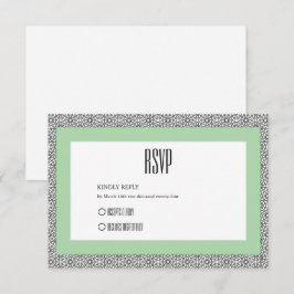 Türkisblaue geometrische Hochzeit RSVP Karte
